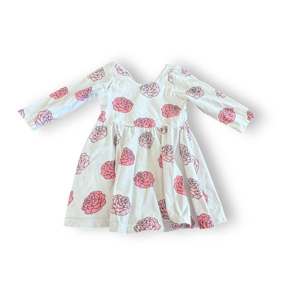 Monica and Andy Floral Dress White Pink 12-18 Months